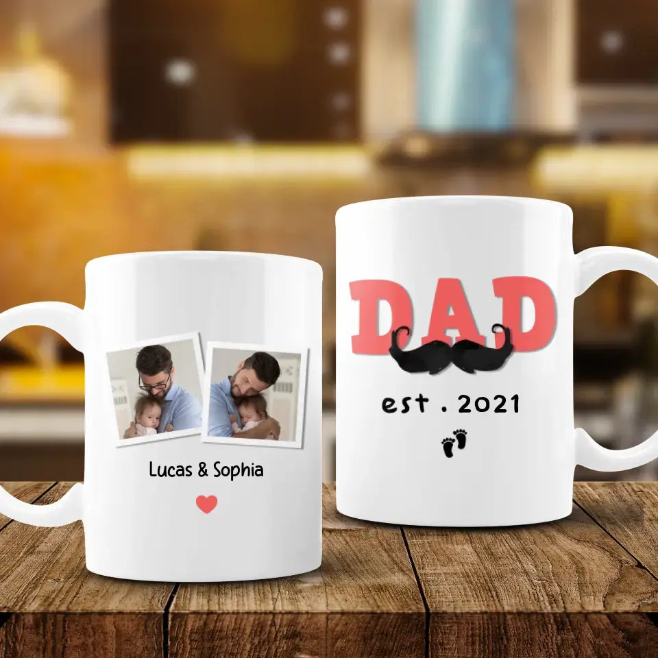 New Baby Girl - Custom Photo - Personalized Gifts For Dad - Mug