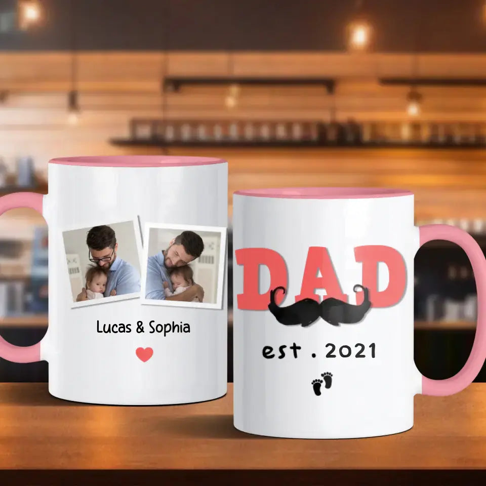 New Baby Girl - Custom Photo - Personalized Gifts For Dad - Mug