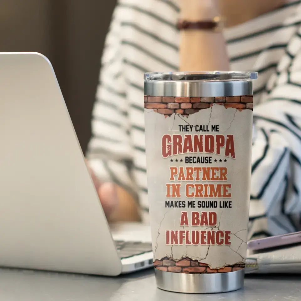 Badass Grandpa - Custom Name - Personalized Gifts For Grandpa - 20oz Tumbler