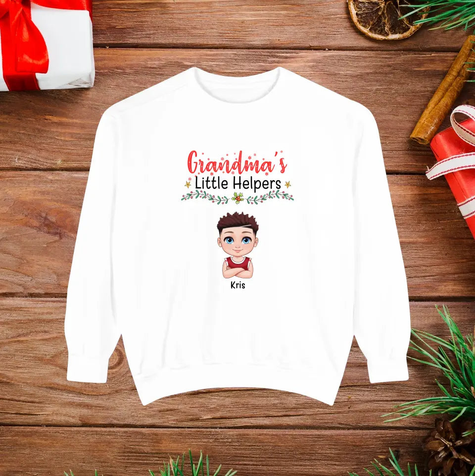 Grandma's Little Helpers - Personalized Family Sweater