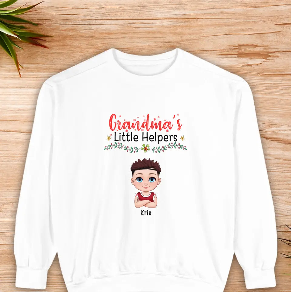 Grandma's Little Helpers - Personalized Family Sweater