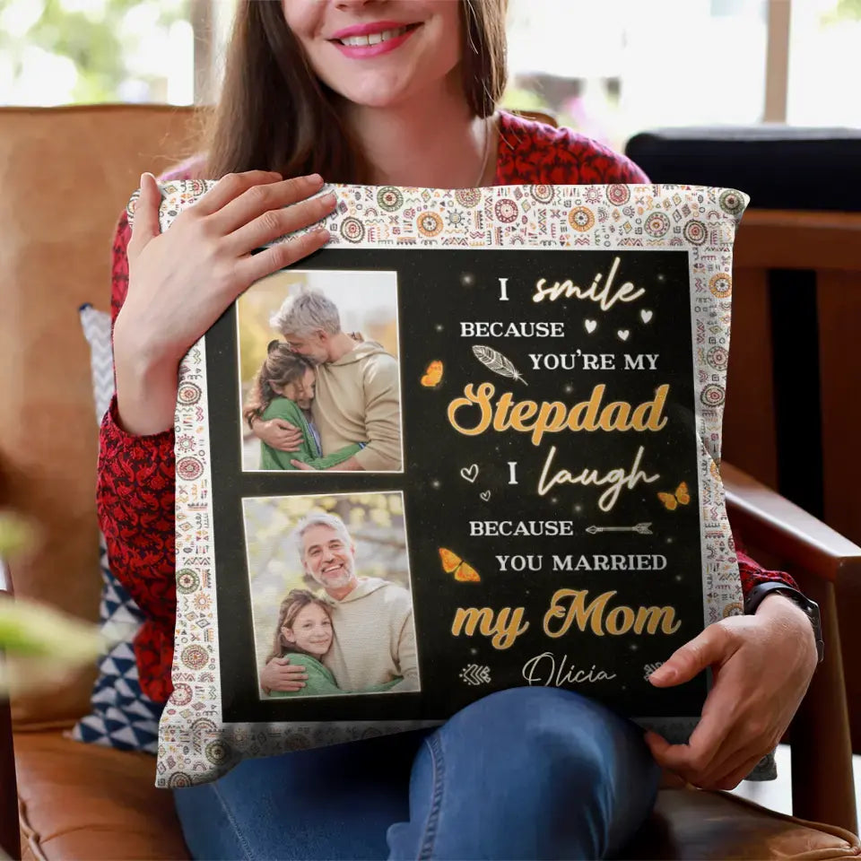 You're My Stepdad - Custom Photo - Personalized Gifts For Dad - Pillow