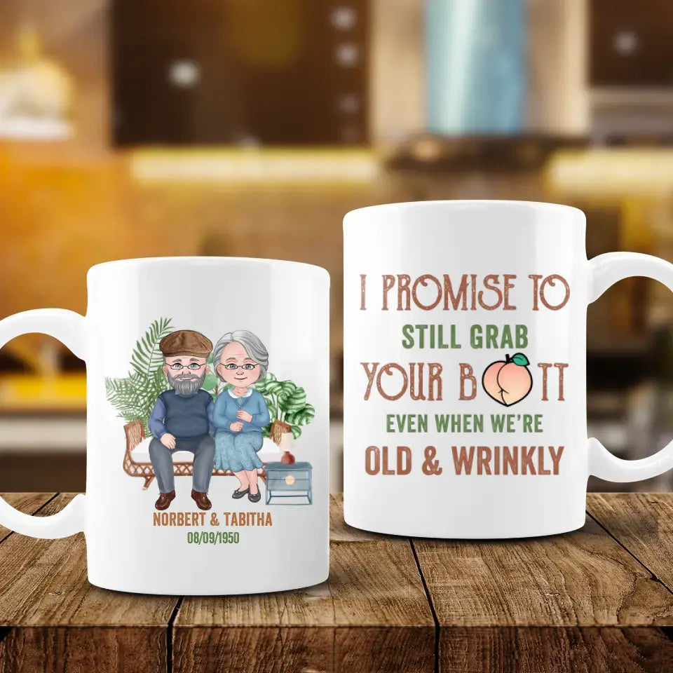 I Promise To Still Grab - Custom Name - Personalized Gifts For Grandpa - Mug