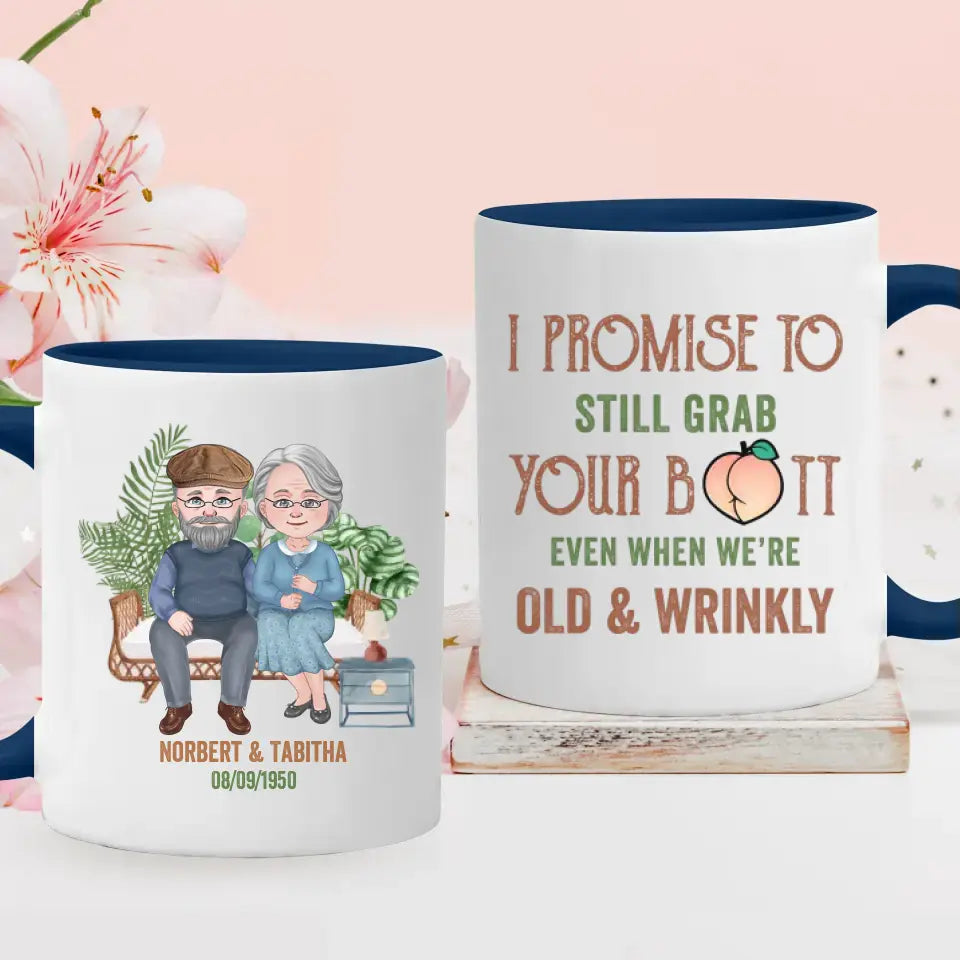 I Promise To Still Grab - Custom Name - Personalized Gifts For Grandpa - Mug