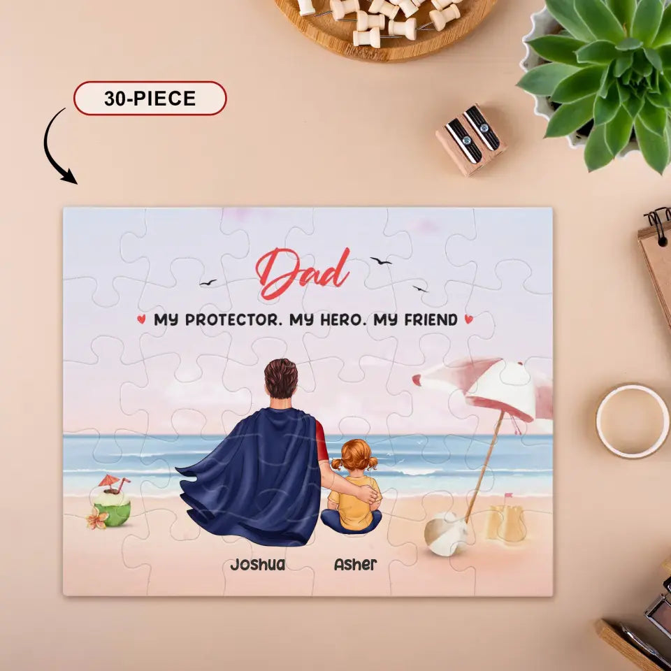 My Protector - Custom Name - Personalized Gifts For Dad - Jigsaw Puzzle