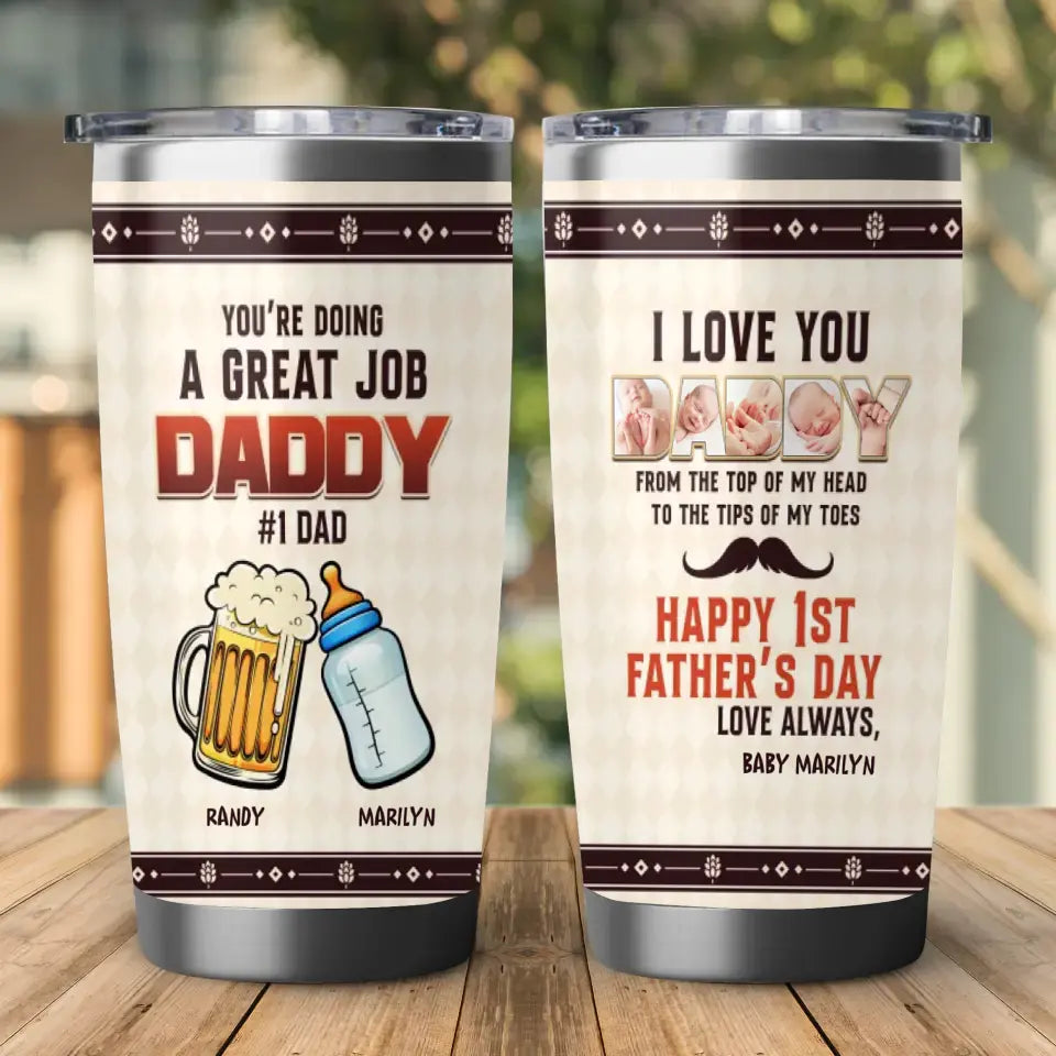 I Love You From Top Of My Head - Custom Photo - Personalized Gifts For Dad - 20oz Tumbler