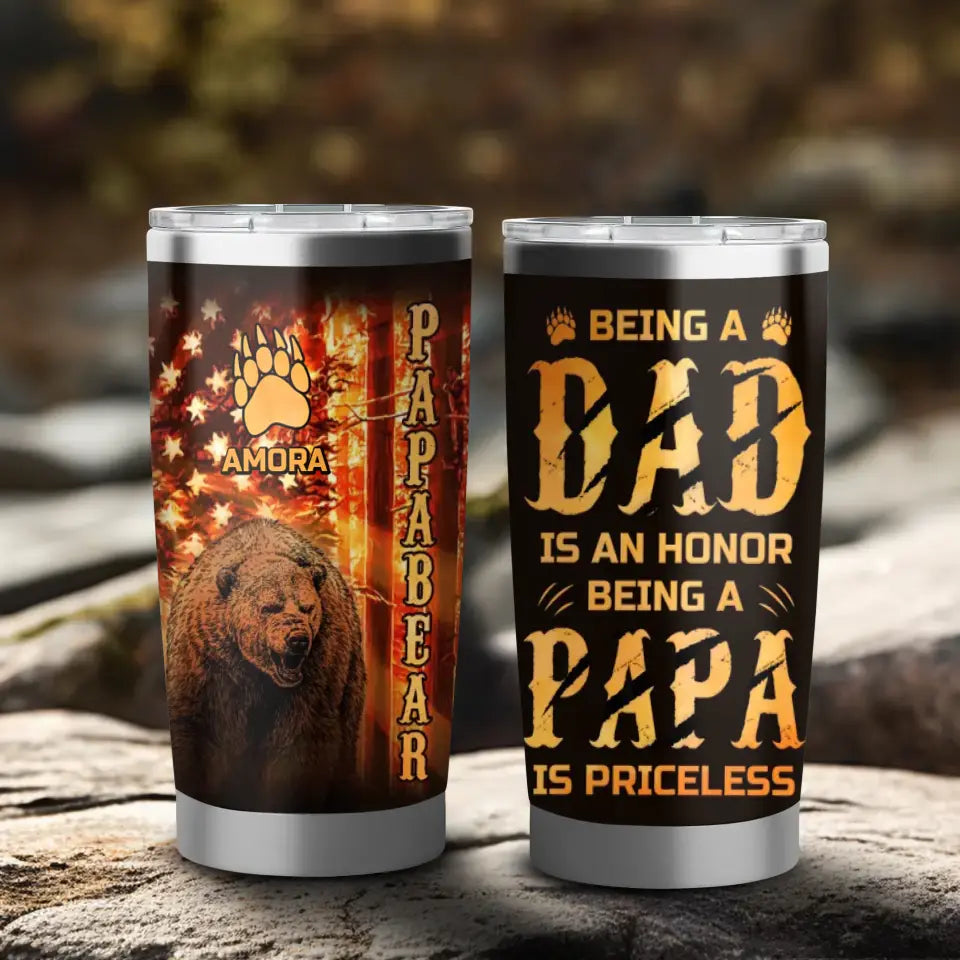 Being A Papa Is Priceless - Custom Name - Personalized Gifts For Dad - 20oz Tumbler