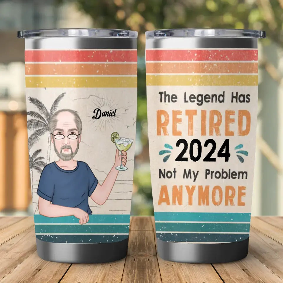 The Legend Has Retired - Custom Name - Personalized Gifts For Grandpa - 20oz Tumbler