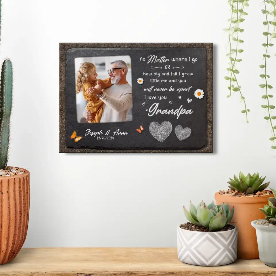 No Matter Where We Go - Custom Photo - Personalized Gifts For Grandpa - Canvas Photo Tiles