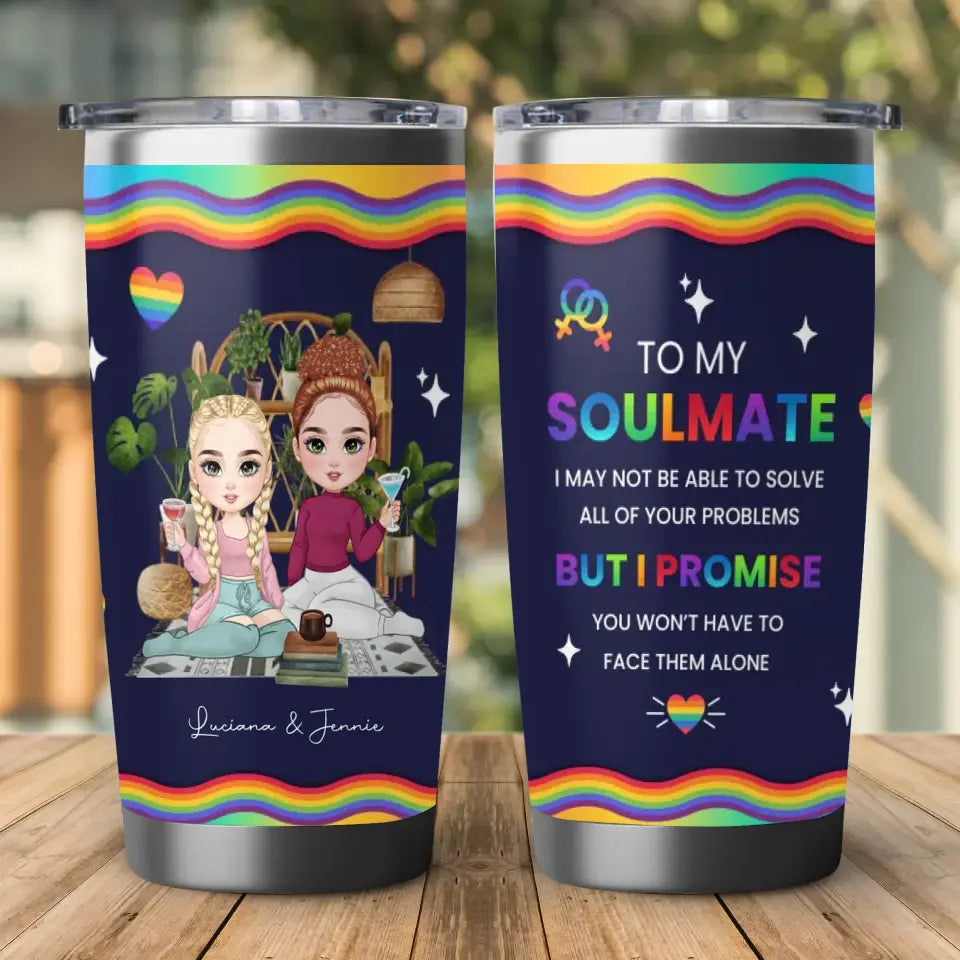 To My Soulmate - Custom Name - Personalized Gifts For Couple - 20oz Tumbler