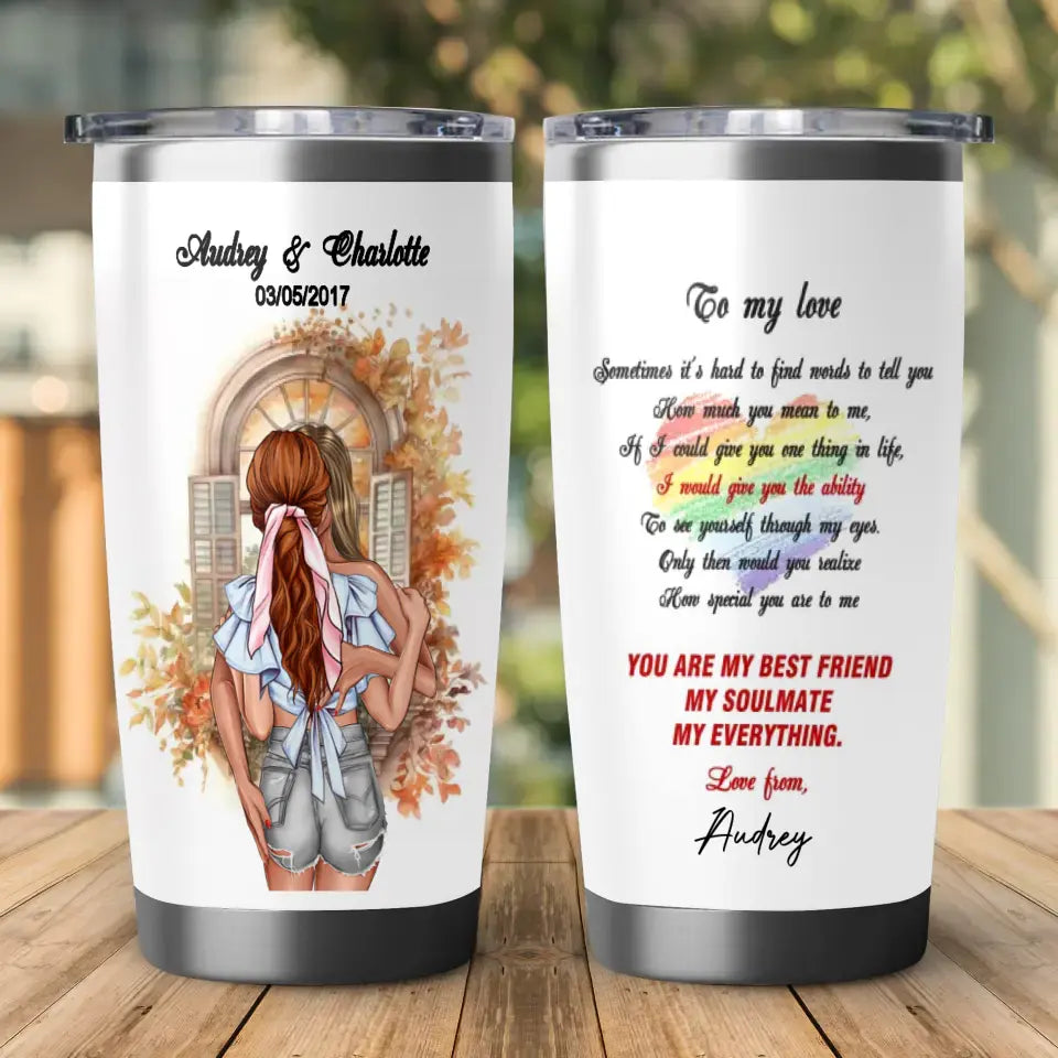 To My Love, You Are My Everything - Custom Name - Personalized Gifts For Couple - 20oz Tumbler