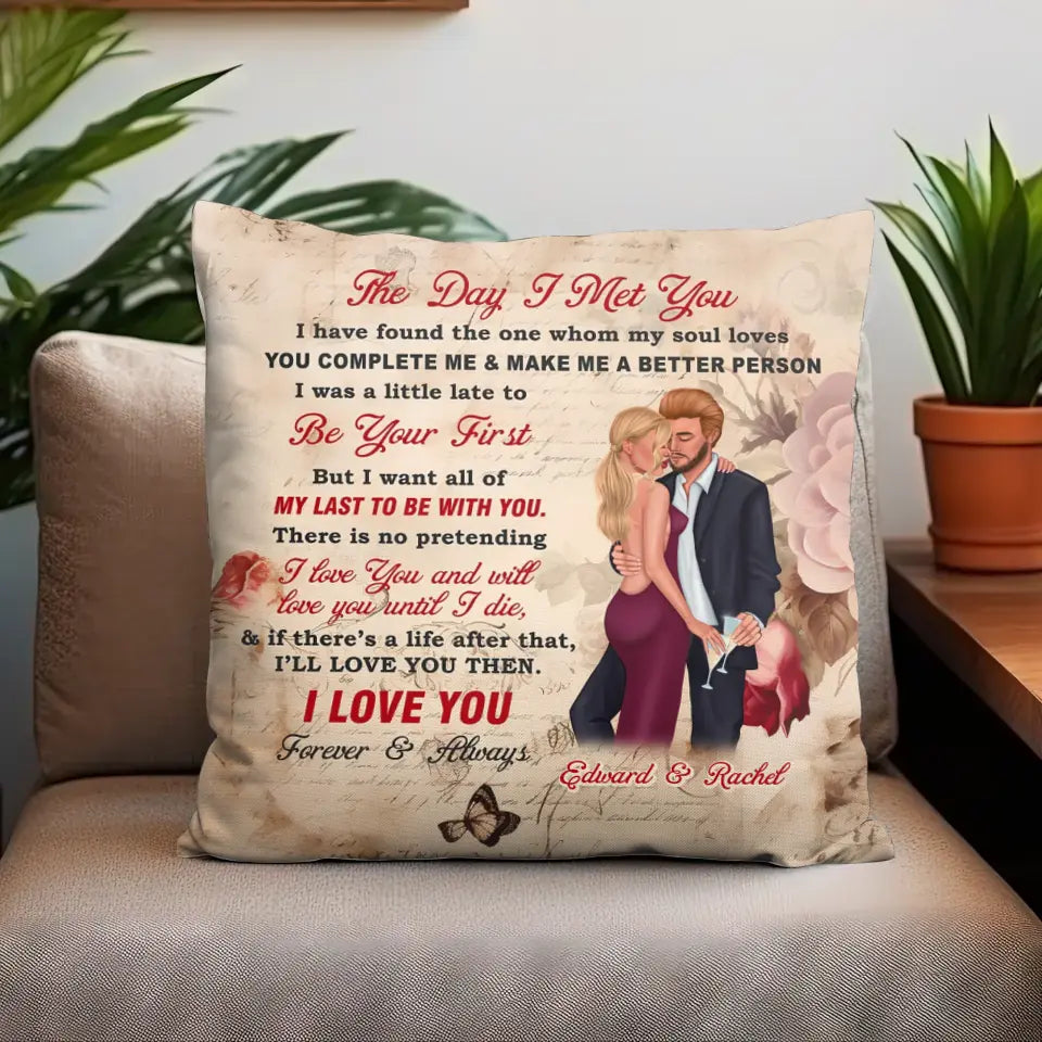 The Day I Met You - Custom Name - Personalized Gifts For Couple - Pillow