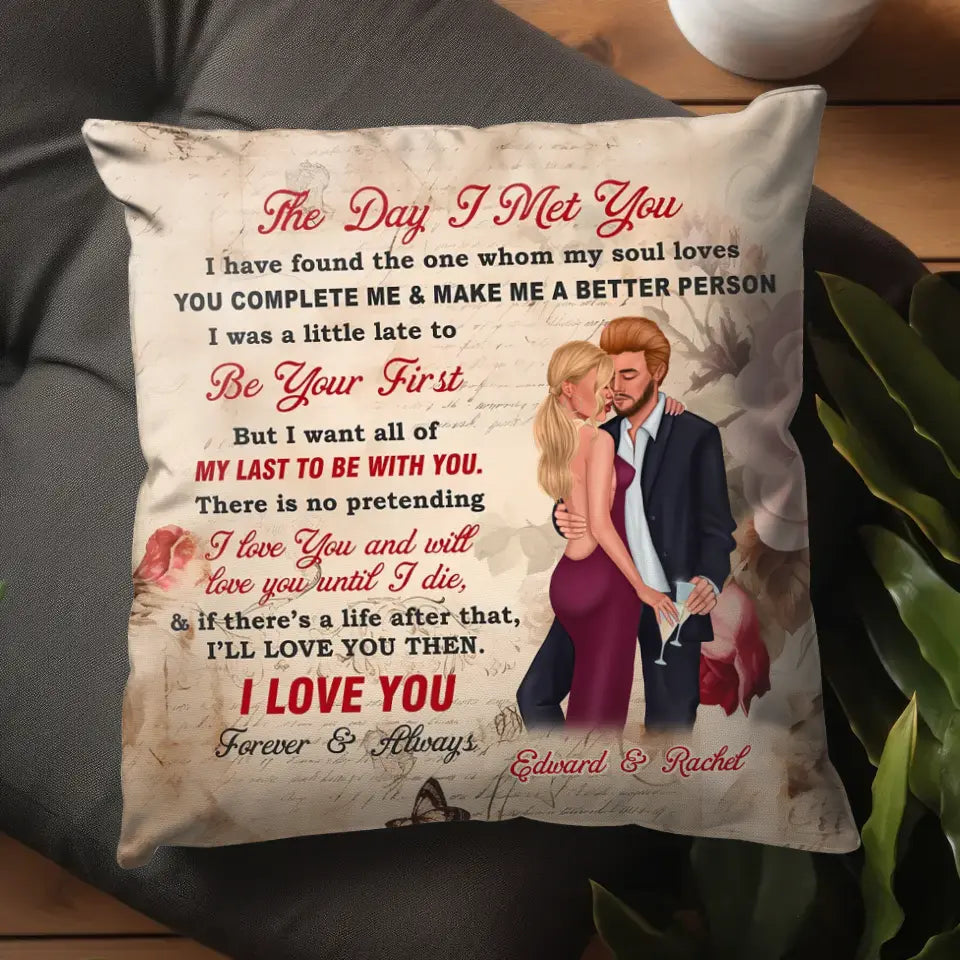 The Day I Met You - Custom Name - Personalized Gifts For Couple - Pillow