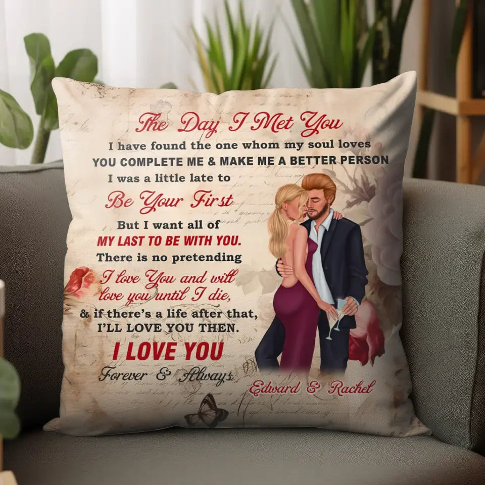 The Day I Met You - Custom Name - Personalized Gifts For Couple - Pillow