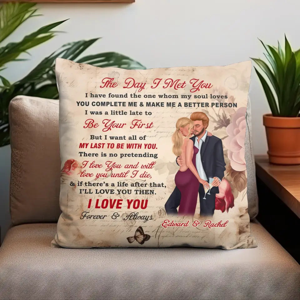 The Day I Met You - Custom Name - Personalized Gifts For Couple - Pillow