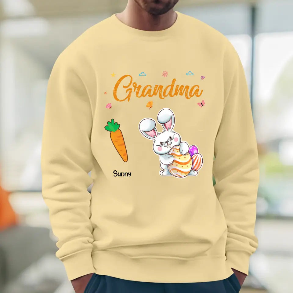 Grandparents Bunny And Carrots - Personalized Gifts For Grandparents - Unisex Sweater