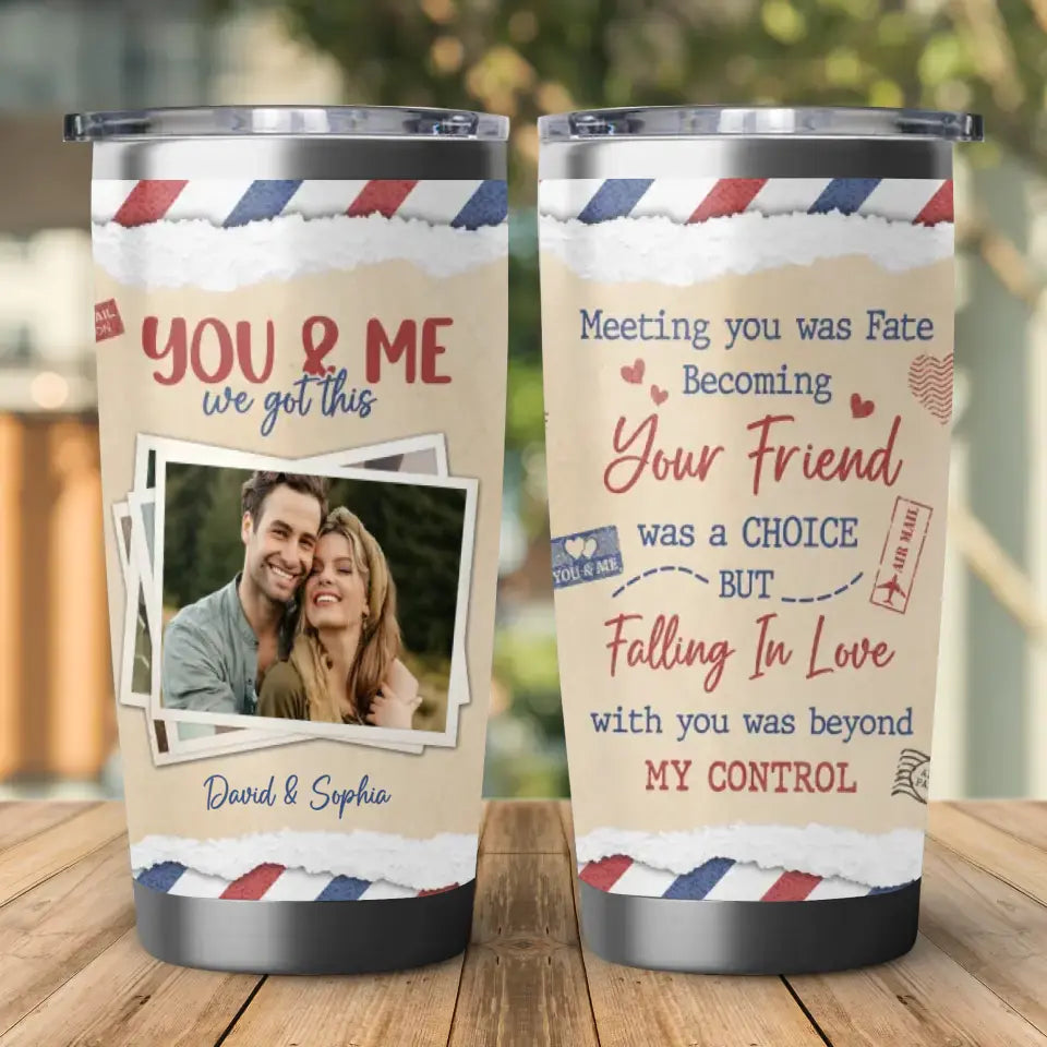 Falling In Love With You - Custom Photo - Personalized Gifts For Couple - 20oz Tumbler