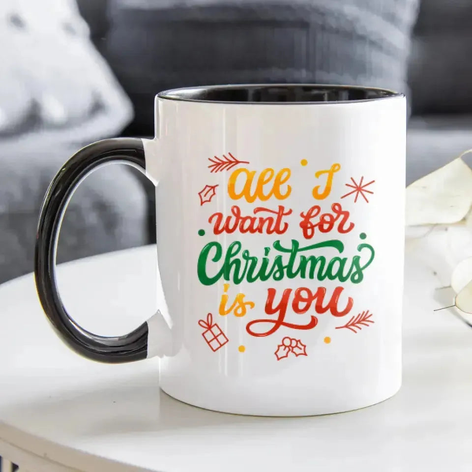 All I Want For Christmas - Custom Photo - Personalized Gifts For Couple - Mug