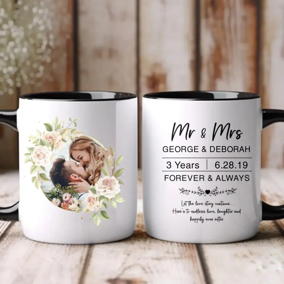 Mr & Mrs Forever & Always - Personalized Gifts For Couples - Mug