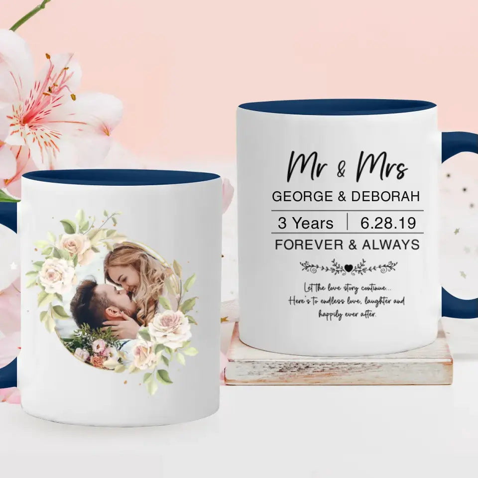 Mr & Mrs Forever & Always - Personalized Gifts For Couples - Mug