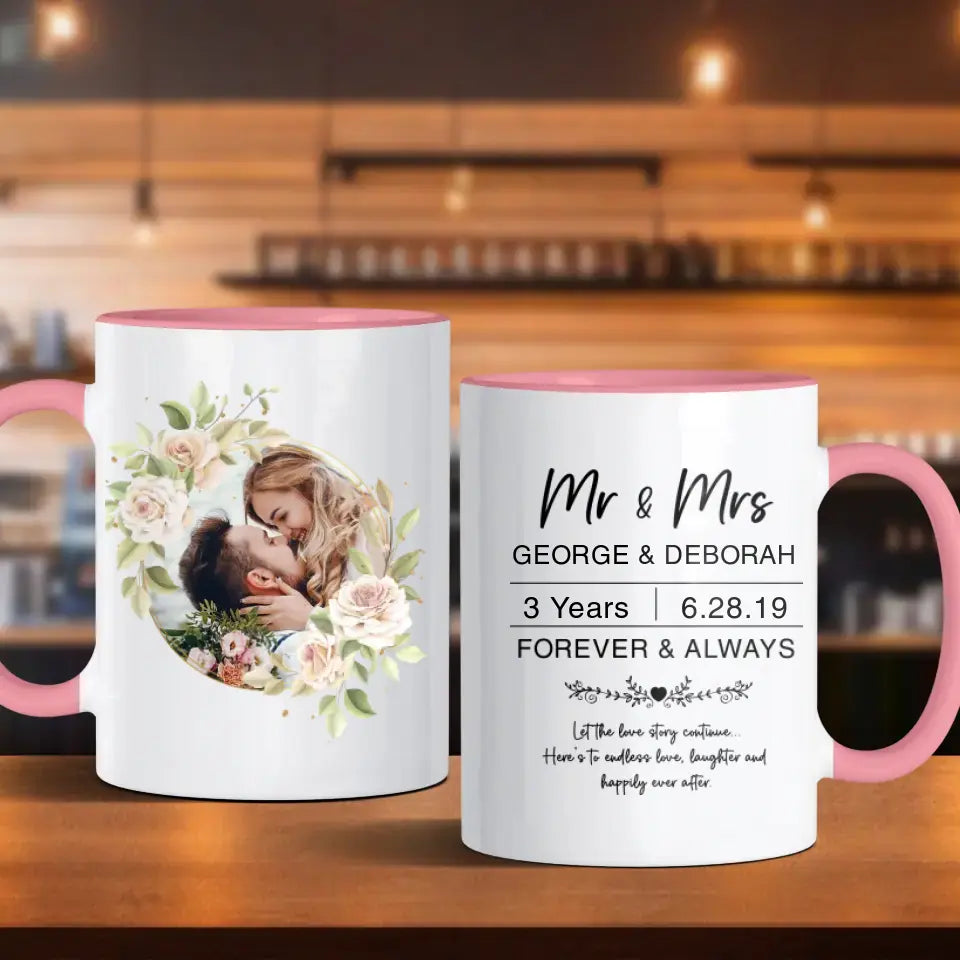 Mr & Mrs Forever & Always - Personalized Gifts For Couples - Mug