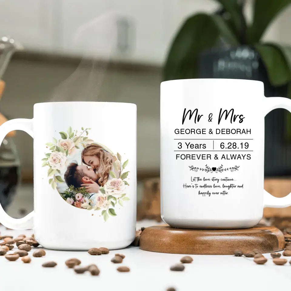 Mr & Mrs Forever & Always - Personalized Gifts For Couples - Mug