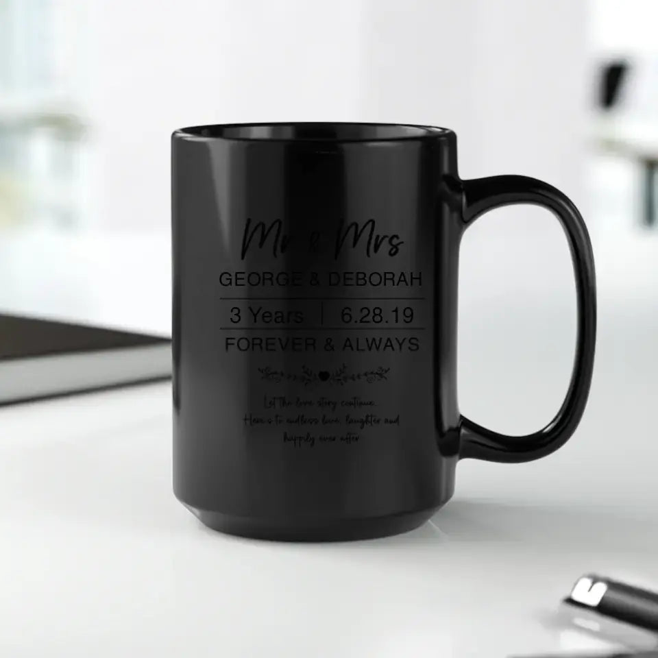 Mr & Mrs Forever & Always - Personalized Gifts For Couples - Mug