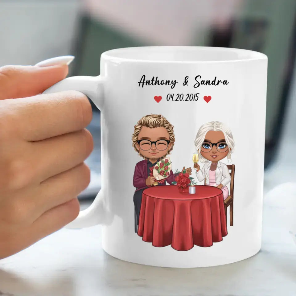 It All Began At The Corner Cafe - Personalized Gifts For Couples - Mug