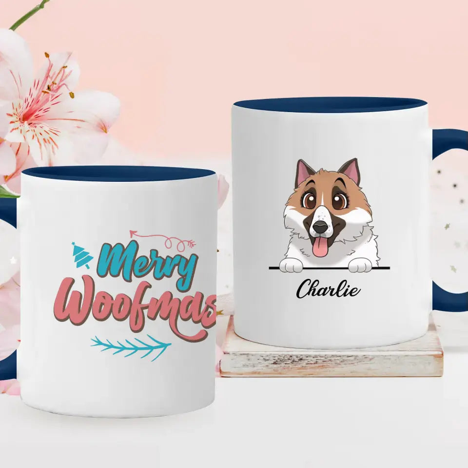 Merry Woofmas Hooman - Custom Name - Personalized Gifts For Dog Lovers - Mug