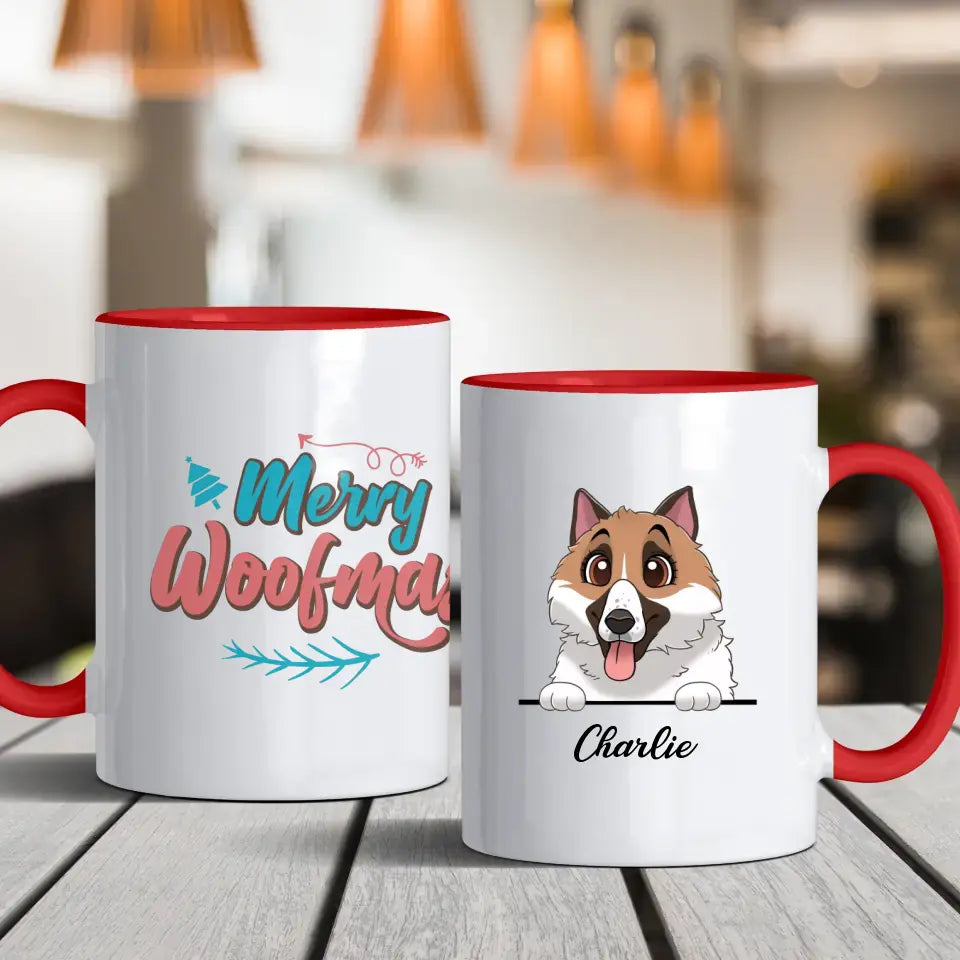 Merry Woofmas Hooman - Custom Name - Personalized Gifts For Dog Lovers - Mug