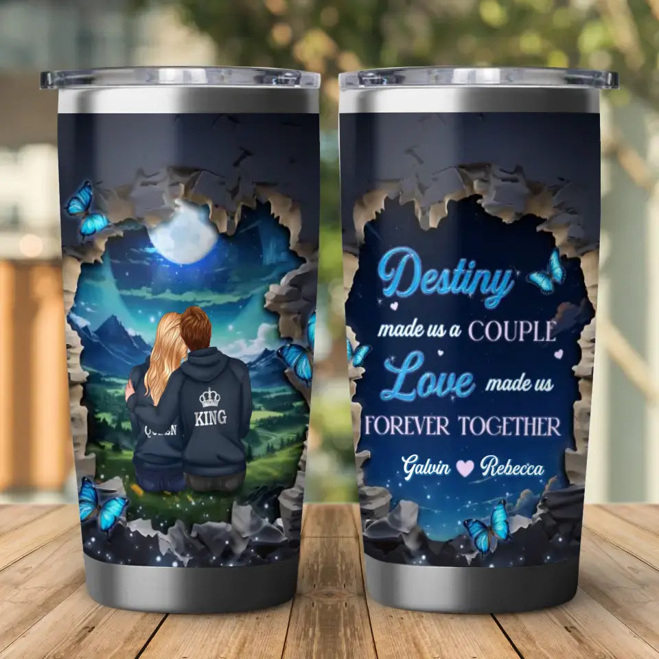 Destiny Made Us A Couple - Custom Name - Personalized Gifts For Couple - 20oz Tumbler