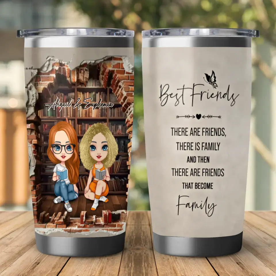 Friends Become Family - Custom Name - Personalized Gifts For Bestie - 20oz Tumbler