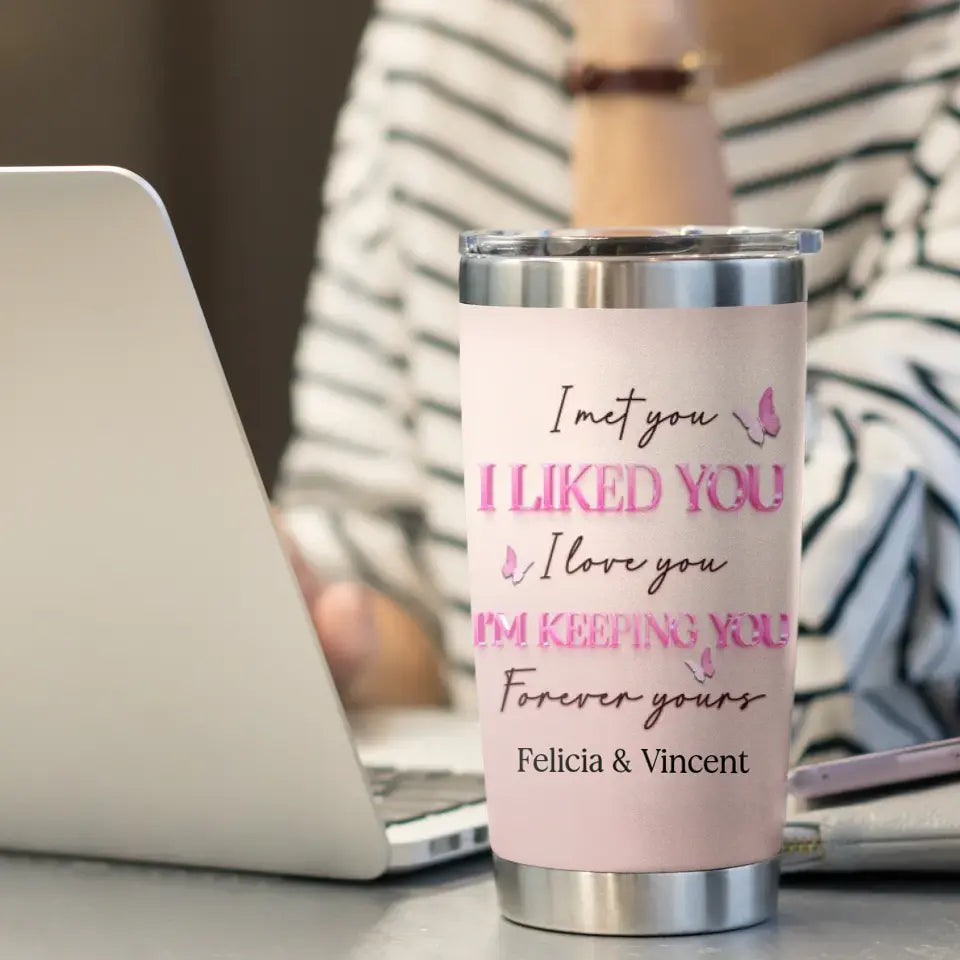 I'm Keeping You Forever - Custom Name - Personalized Gifts For Couple - 20oz Tumbler