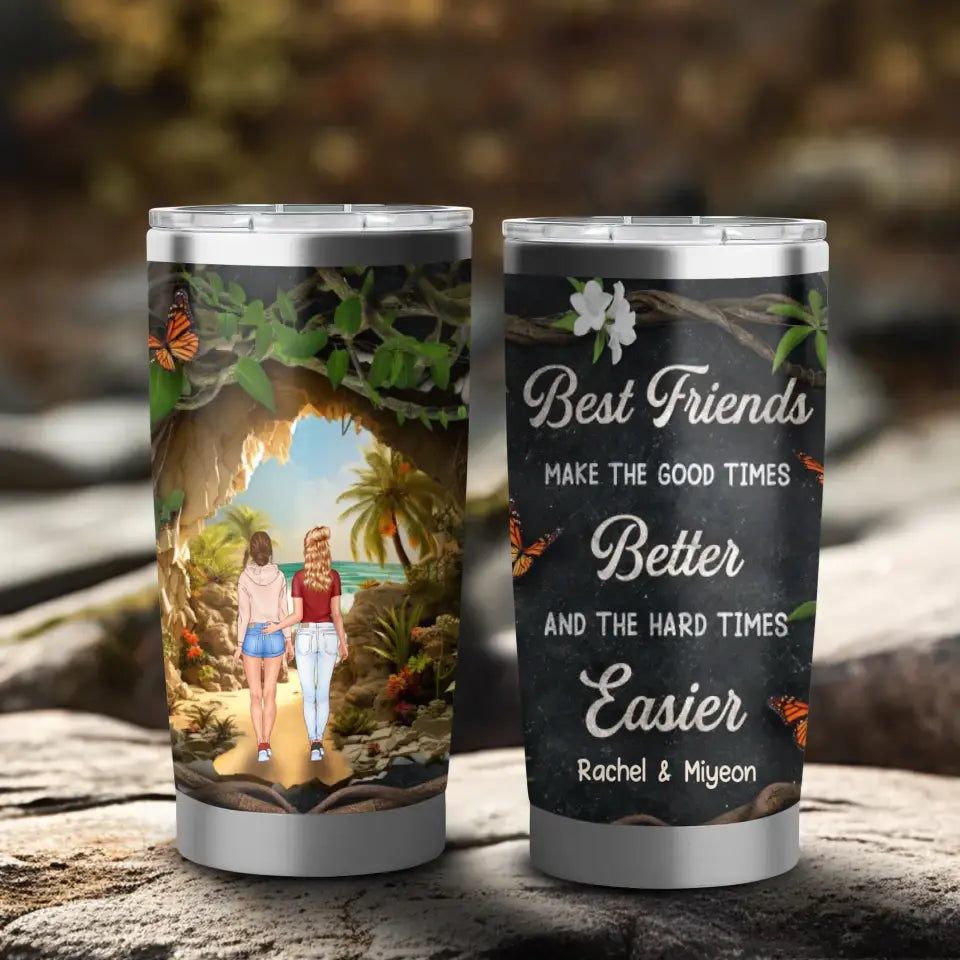 The Hard Time Easier - Custom Name - Personalized Gifts For Bestie - 20oz Tumbler