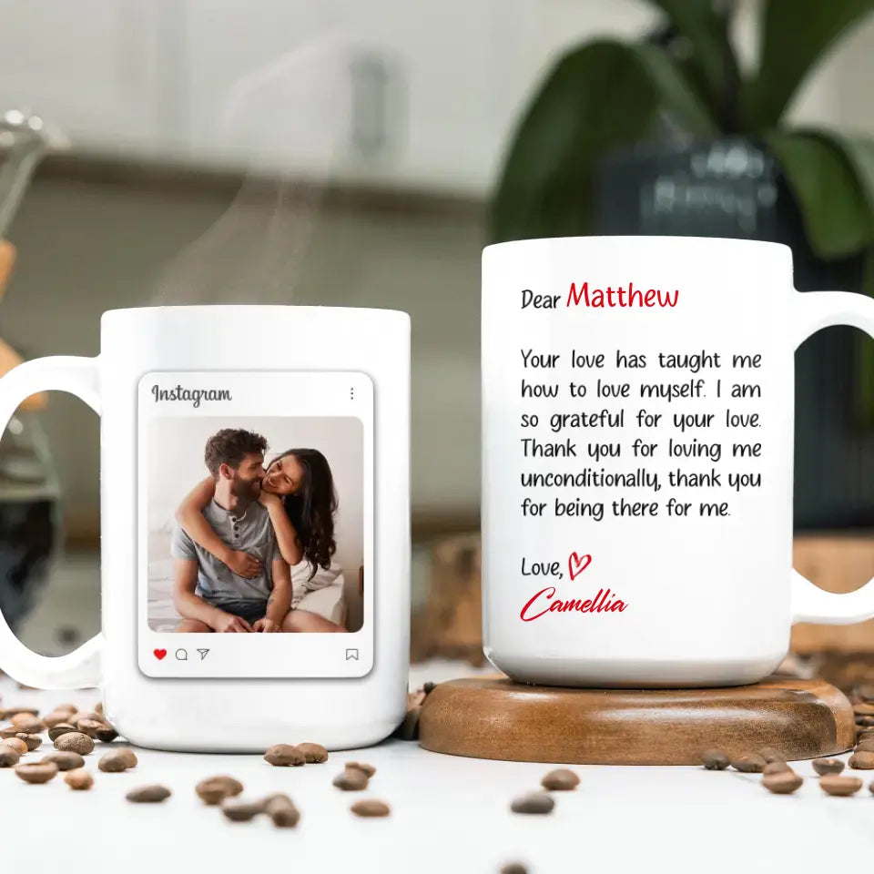 Dear Love - Custom Photo - Personalized Gifts For Couple - Mug