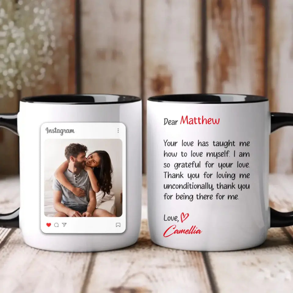 Dear Love - Custom Photo - Personalized Gifts For Couple - Mug