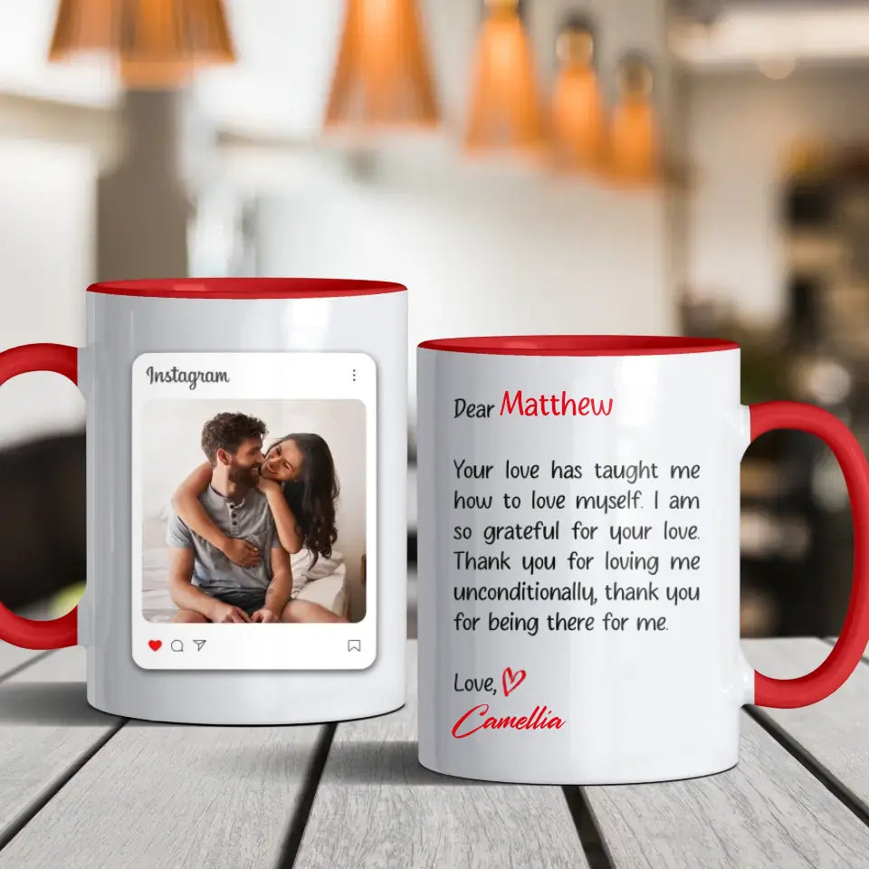 Dear Love - Custom Photo - Personalized Gifts For Couple - Mug