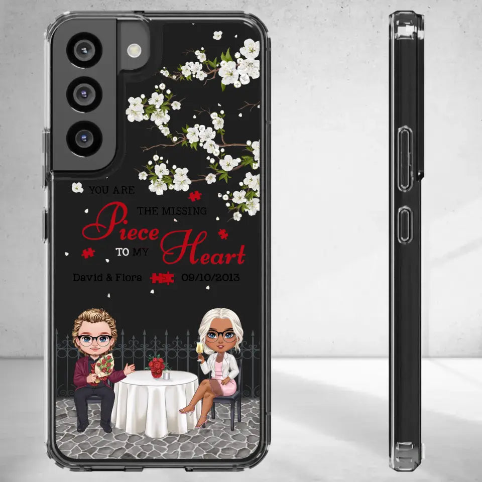 You Are The Missing Piece To My Heart - Custom n Name - Personalized Gifts For Couple - Clear Phone Case