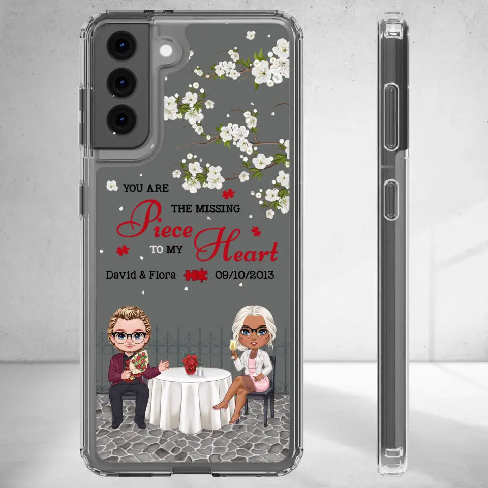 You Are The Missing Piece To My Heart - Custom n Name - Personalized Gifts For Couple - Clear Phone Case