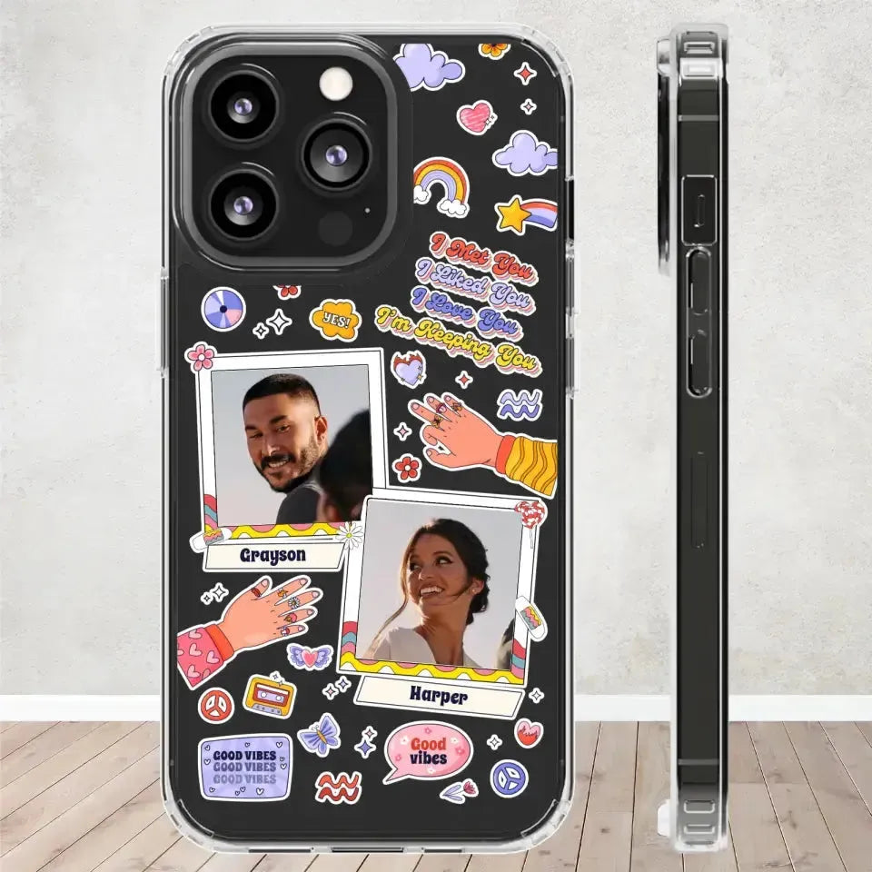 Met You And Loved You - Personalized Gifts For Couples - Clear Phone Case