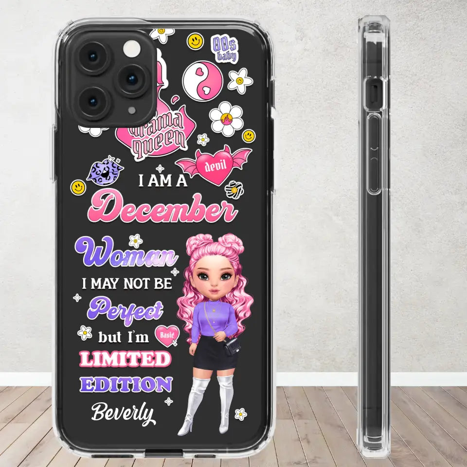 Limited Edition Woman - Custom Month - Personalized Gifts For Mom - Clear Phone Case