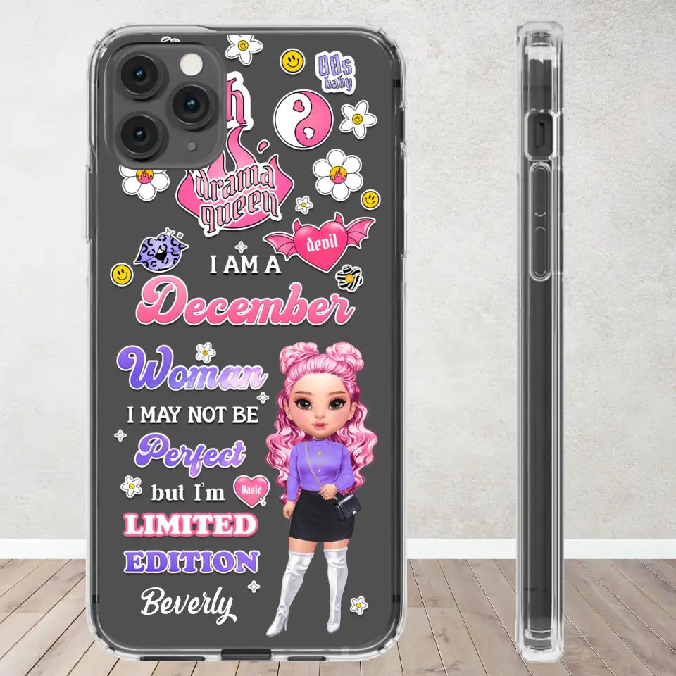 Limited Edition Woman - Custom Month - Personalized Gifts For Mom - Clear Phone Case