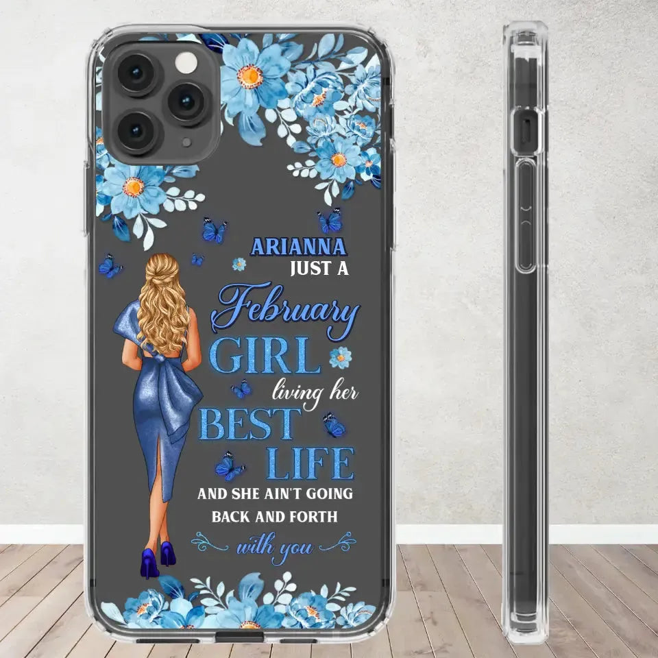 Living Her Best Life - Custom Month - Personalized Gifts For Her - Clear Phone Case