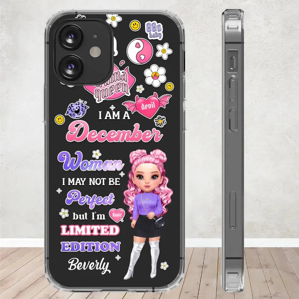 Limited Edition Woman - Custom Month - Personalized Gifts For Mom - Clear Phone Case