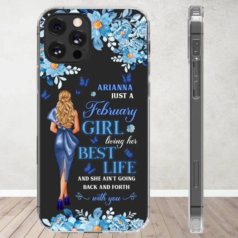 Living Her Best Life - Custom Month - Personalized Gifts For Her - Clear Phone Case