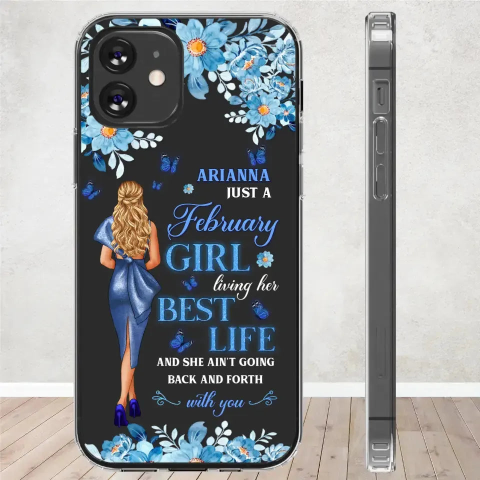 Living Her Best Life - Custom Month - Personalized Gifts For Her - Clear Phone Case