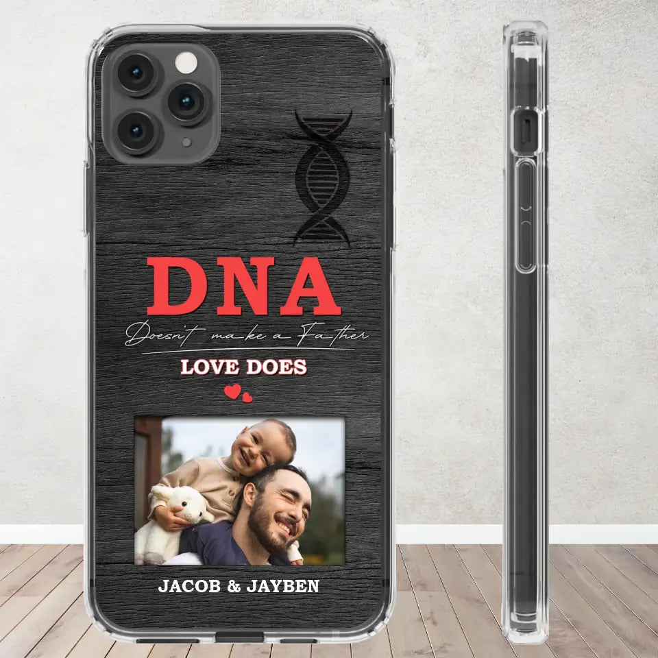 DNA Doesn't Make A Father - Custom Photo - Personalized Gifts For Dad - Clear Phone Case