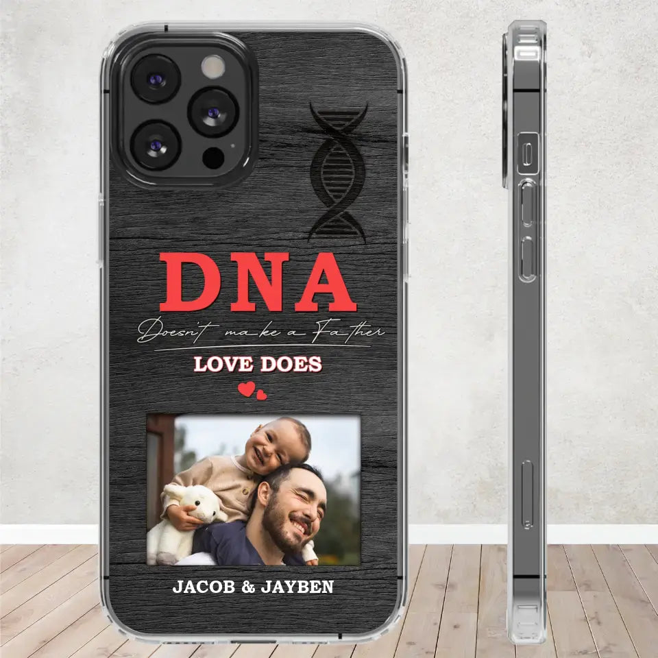 DNA Doesn't Make A Father - Custom Photo - Personalized Gifts For Dad - Clear Phone Case