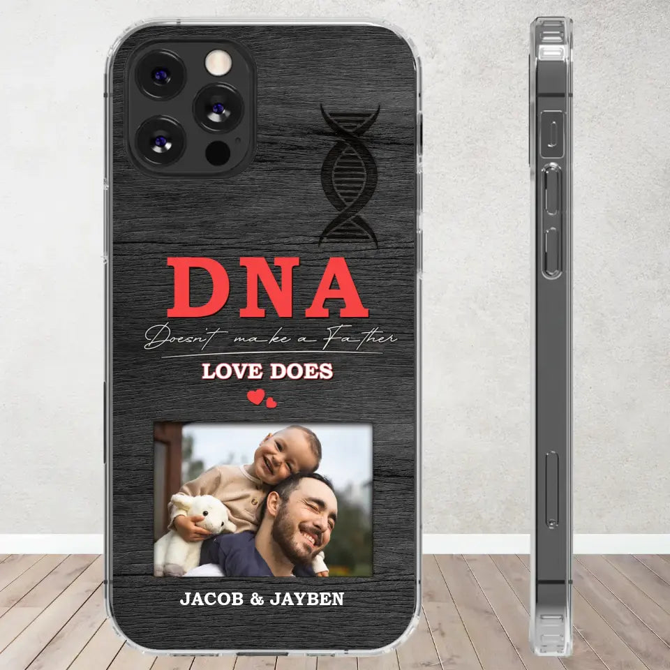 DNA Doesn't Make A Father - Custom Photo - Personalized Gifts For Dad - Clear Phone Case