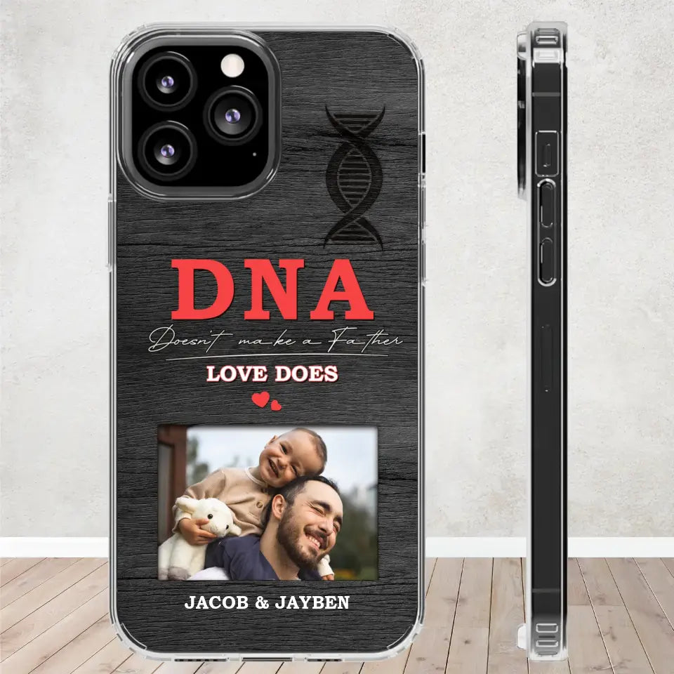 DNA Doesn't Make A Father - Custom Photo - Personalized Gifts For Dad - Clear Phone Case